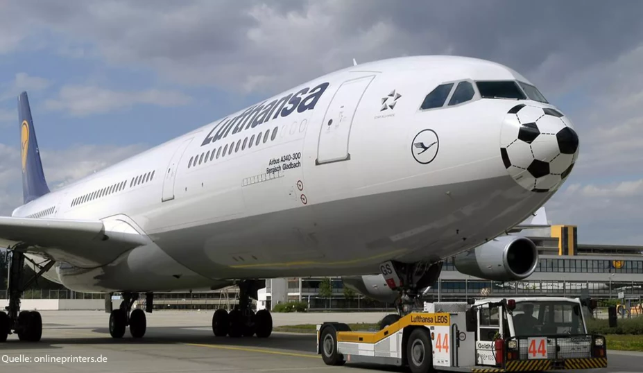 Auf diesem Bild sieht man eine Kampagne der Lufthansa